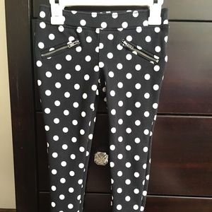 Girl’s TCP Jeggings Black & White Polka Dot Sz 6